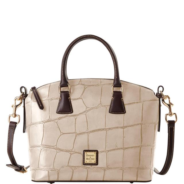 Dooney & Bourke Womens Denison Domed Leather Satchel Bag in Taupe Product Image