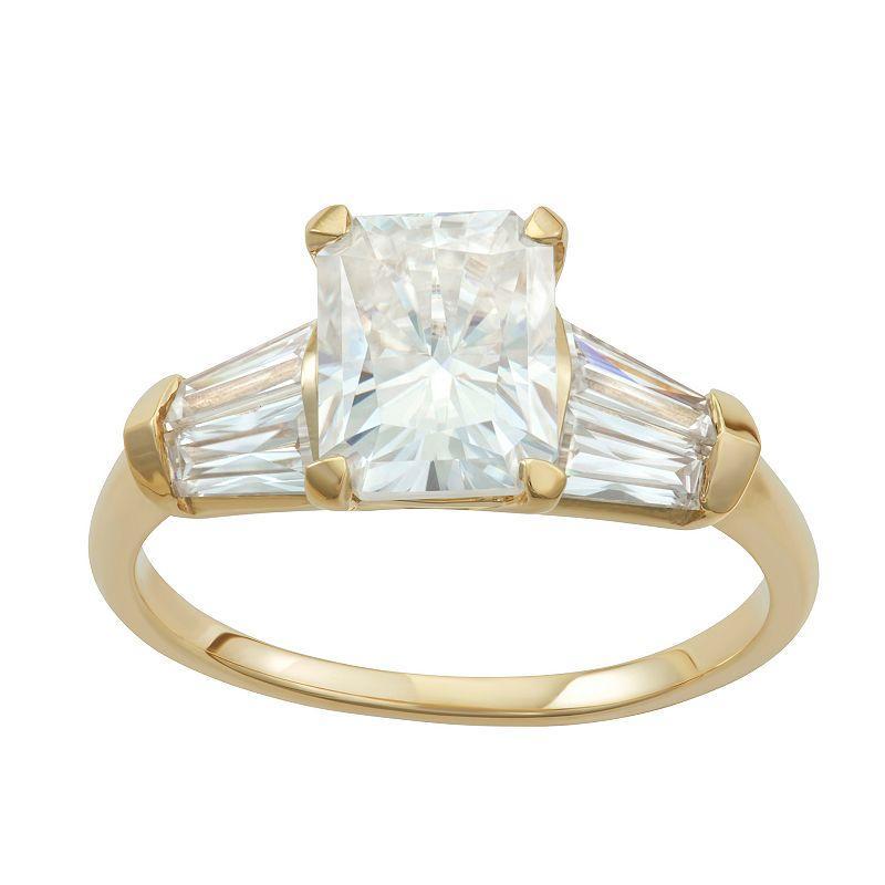 Charles & Colvard 14k Gold 3 7/8 Carat T.W. Radiant Cut Lab-Created Moissanite Engagement Ring, Womens Yellow Product Image