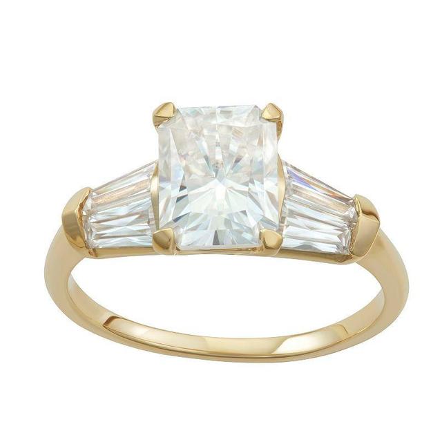 Charles & Colvard 14k Gold 3 7/8 Carat T.W. Radiant Cut Lab-Created Moissanite Engagement Ring, Womens Yellow Product Image