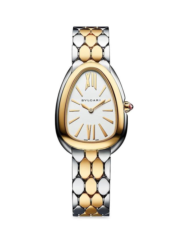 Womens Serpenti Seduttori Stainless Steel & 18K Yellow Gold Bracelet Watch Product Image