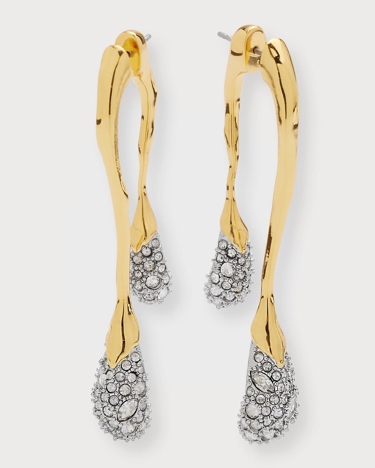 Solanales Front-Back Double Drop Crystal Earrings Product Image