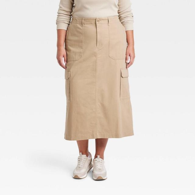 Womens Cargo Midi Skirt - Universal Thread Tan Product Image