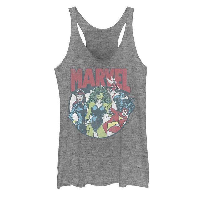 Juniors Marvel Women Group Circle Shot Graphic Tank Top, Girls Gray Grey Product Image