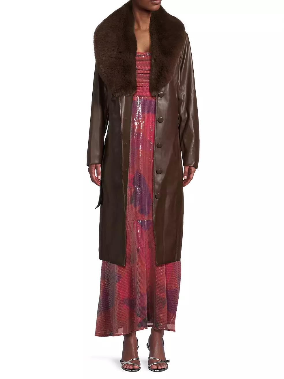 Liv Faux-Leather Coat Product Image