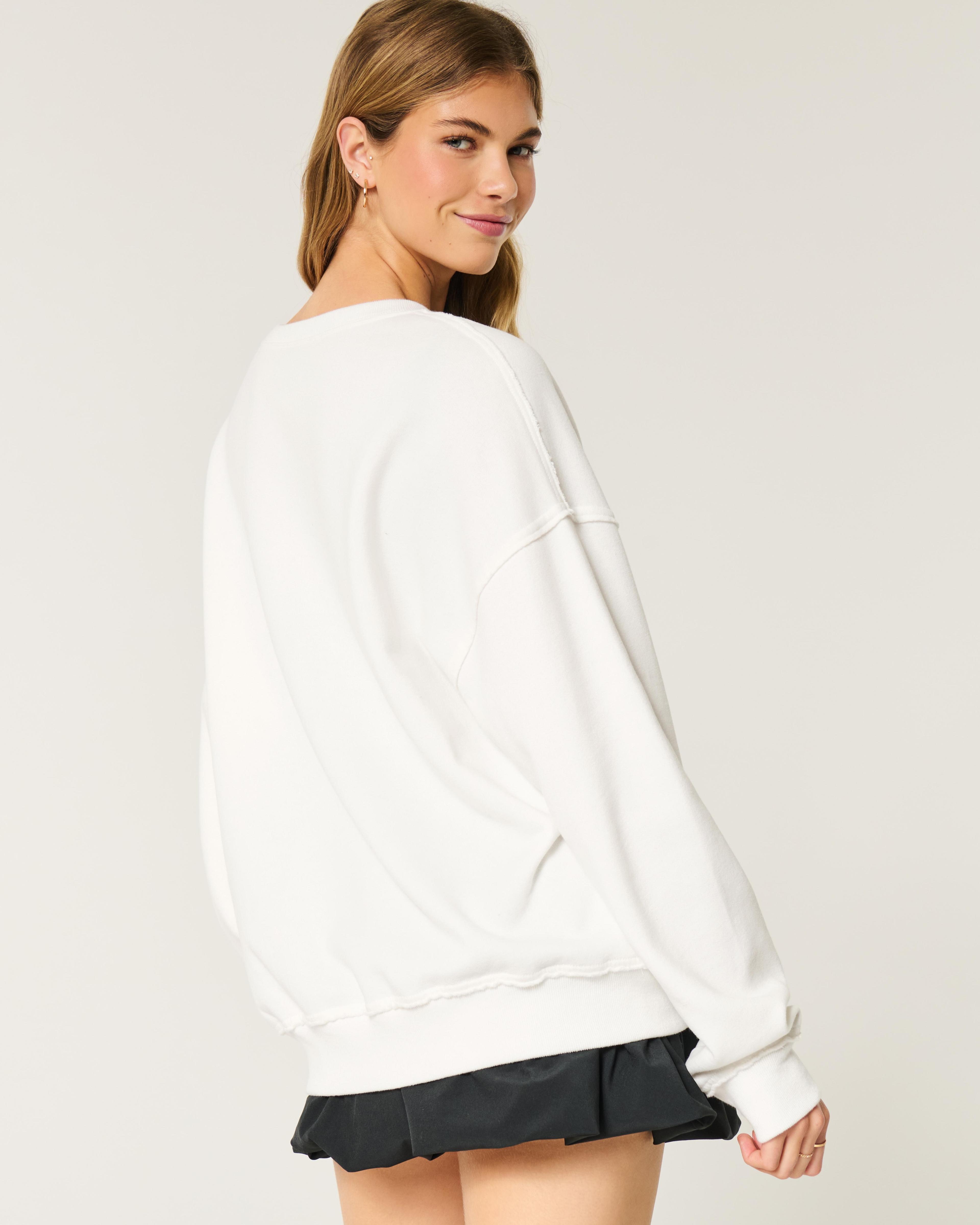 Oversized New York Graphic Notch-Neck Sweatshirt Product Image