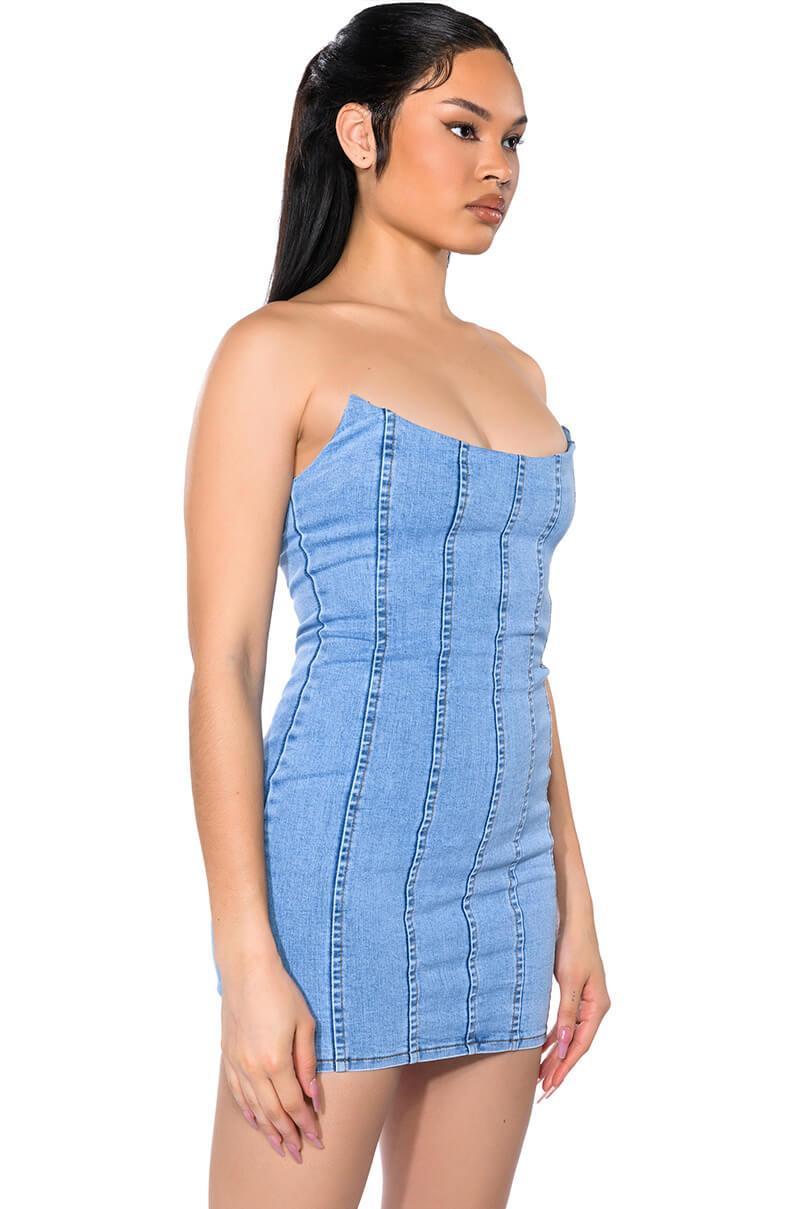 GIVING POPSTAR DENIM MINI DRESS Product Image