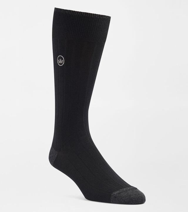 Peter Millar Mens Solid Rib Crew Sock | Color: Black | Size: OS Product Image