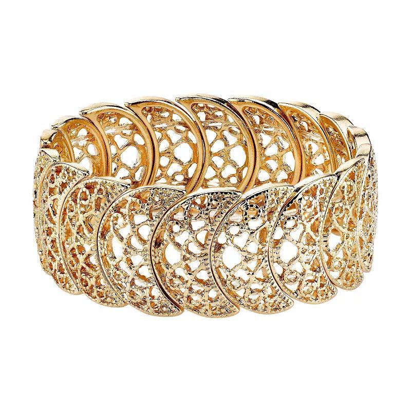 2028 Rose Gold Tone Half Circle Filigree Bracelet Product Image