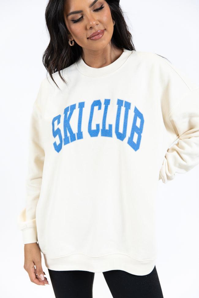 Ski Club Cream Oversized Graphic Sweatshirt Product Image