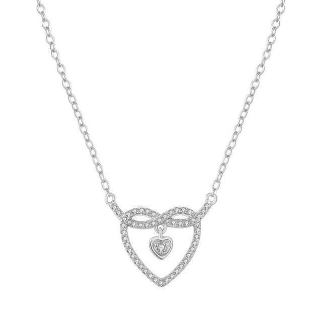 Sterling Silver 1/5 Carat T.W. Diamond Infinity Heart Necklace, Womens Product Image