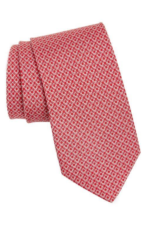 FERRAGAMO Gancini Pattern Silk Tie Product Image