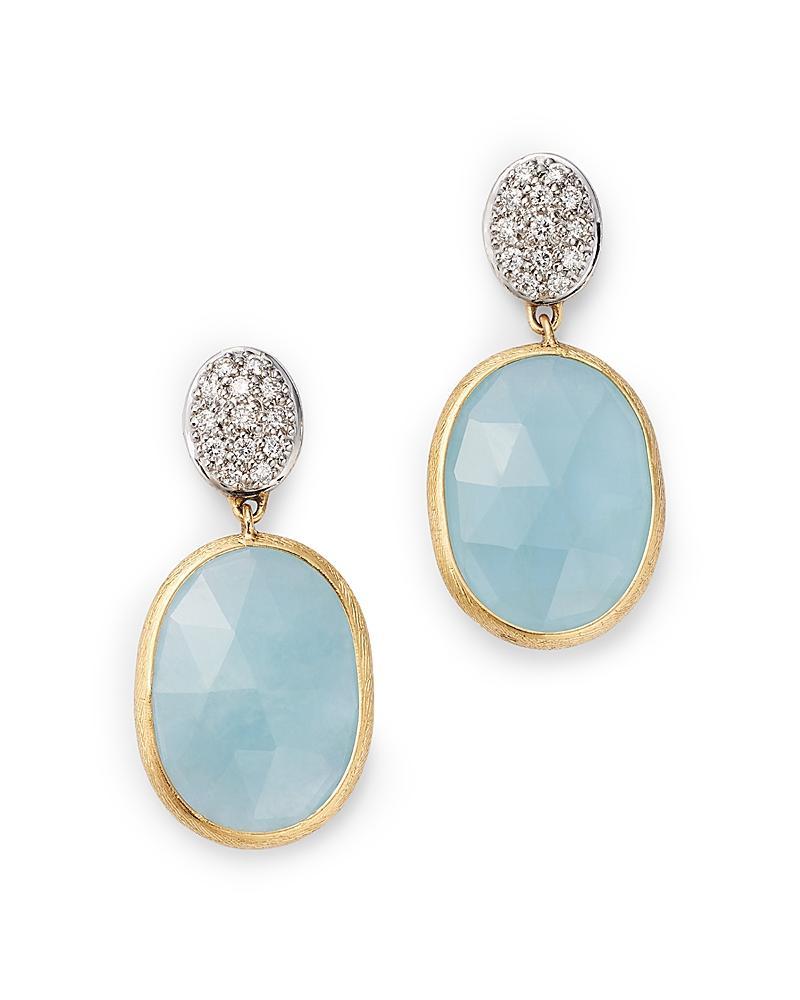 Marco Bicego Siviglia Aquamarine & Pav Diamond Drop Earrings Product Image