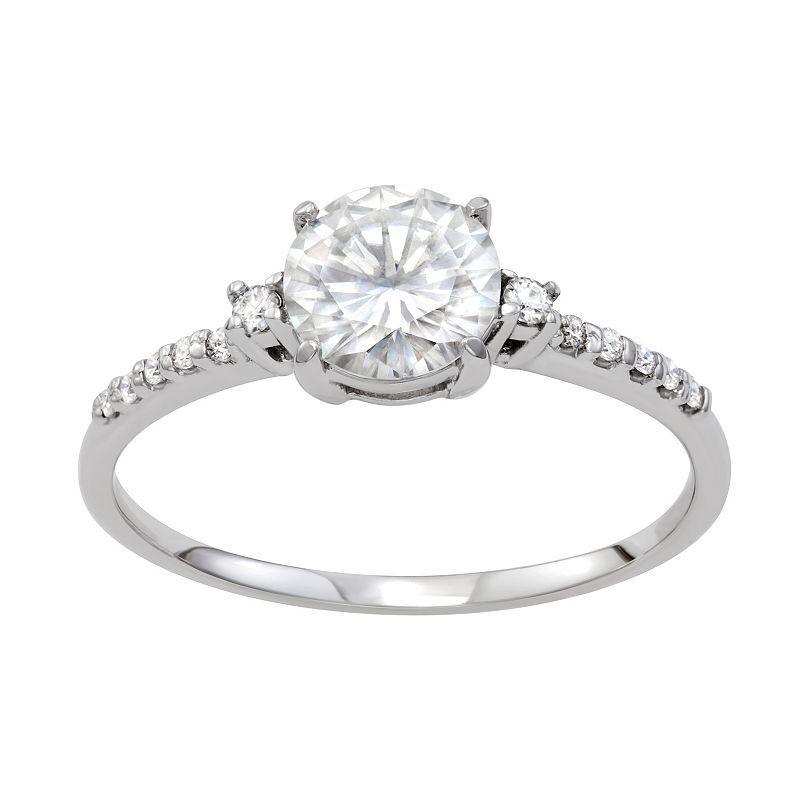 Charles & Colvard 14k White Gold 1 1/3 Carat T.W. Lab Created Moissanite Engagement Ring, Womens 14k Whgold Product Image