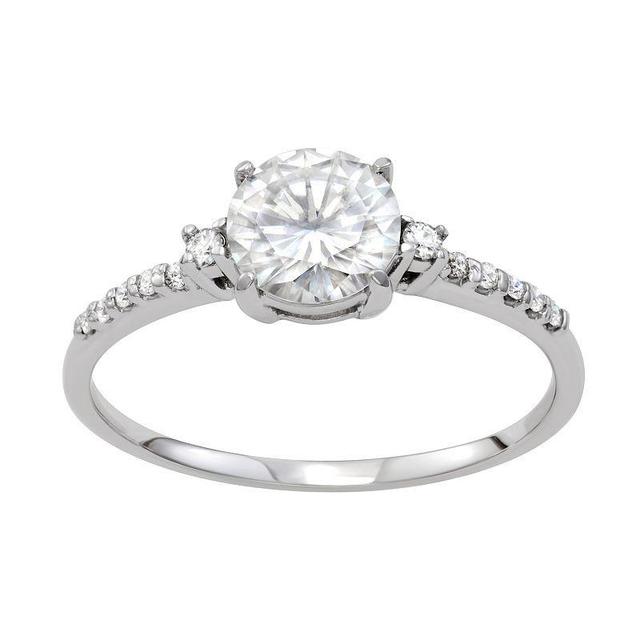 Charles & Colvard 1.31 Ct. T.w. Lab Created Moissanite Round Engagement Ring, White, 7 Product Image