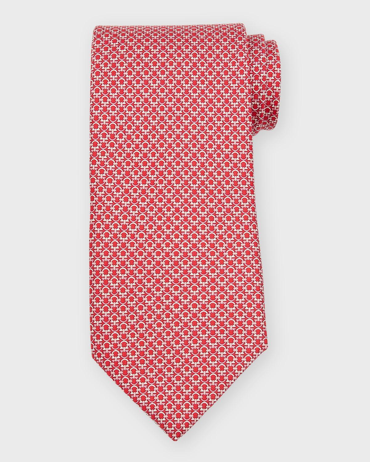 FERRAGAMO Gancini Pattern Silk Tie Product Image