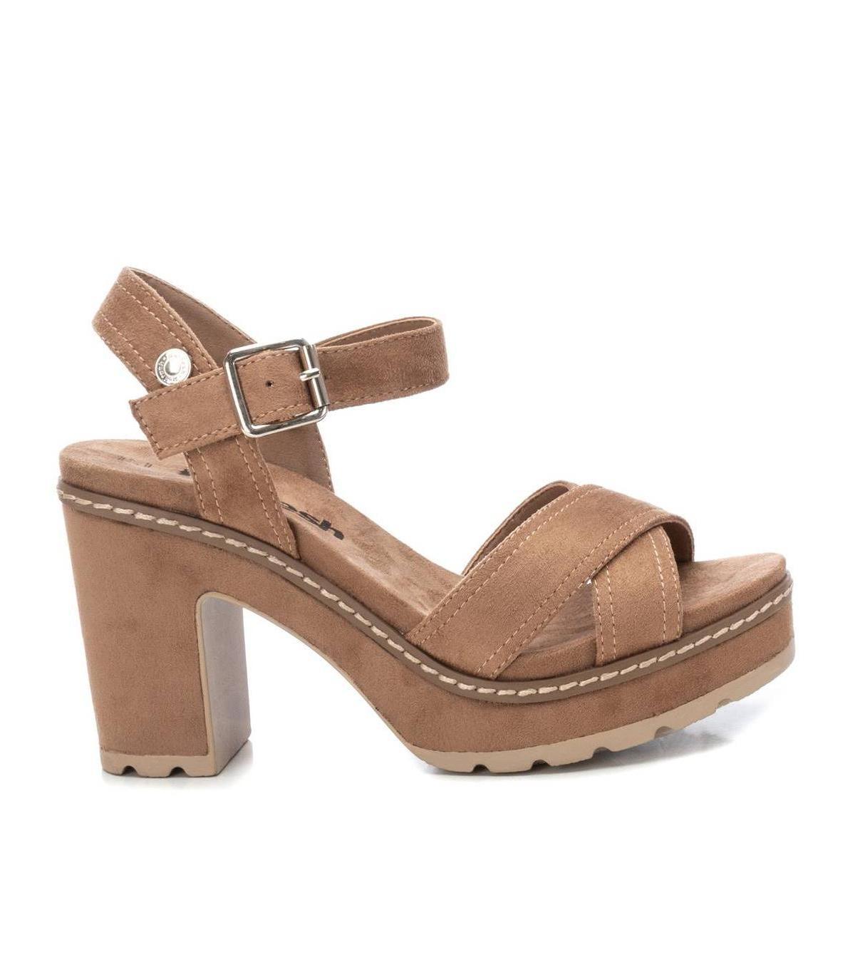 Xti Womens Heeled Suede Sandals With Platform By Light Brown Product Image