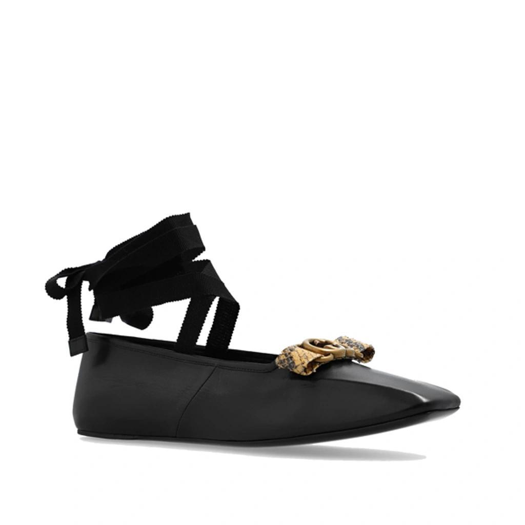 Double G Ballet Flats In Black Product Image