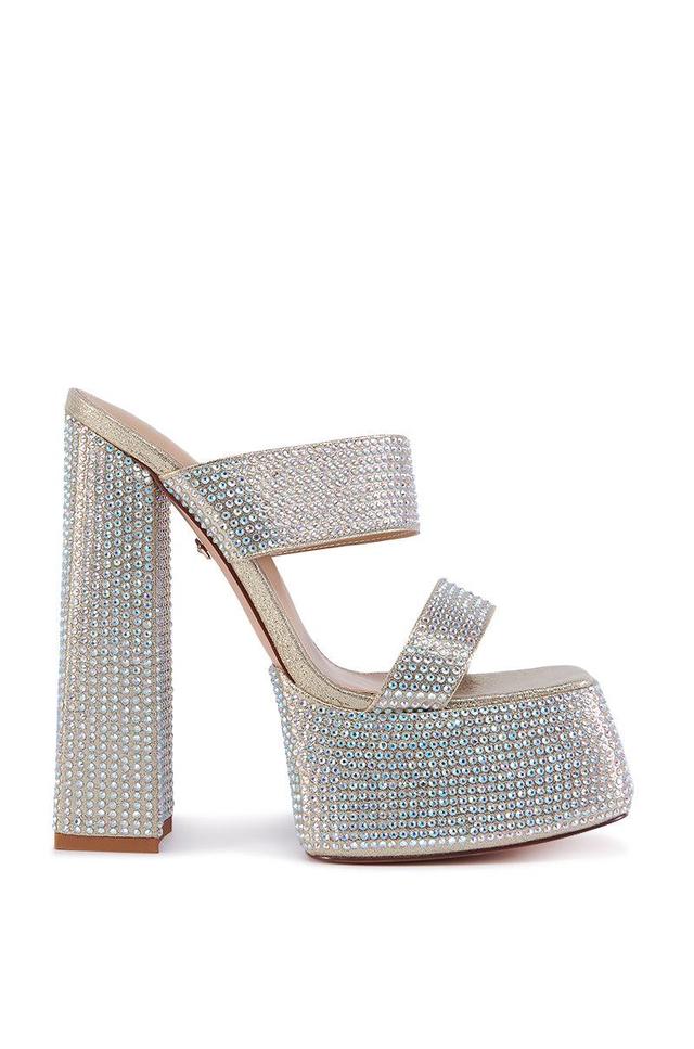 AZALEA WANG NARICE GOLD RHINESTONE SANDAL Product Image