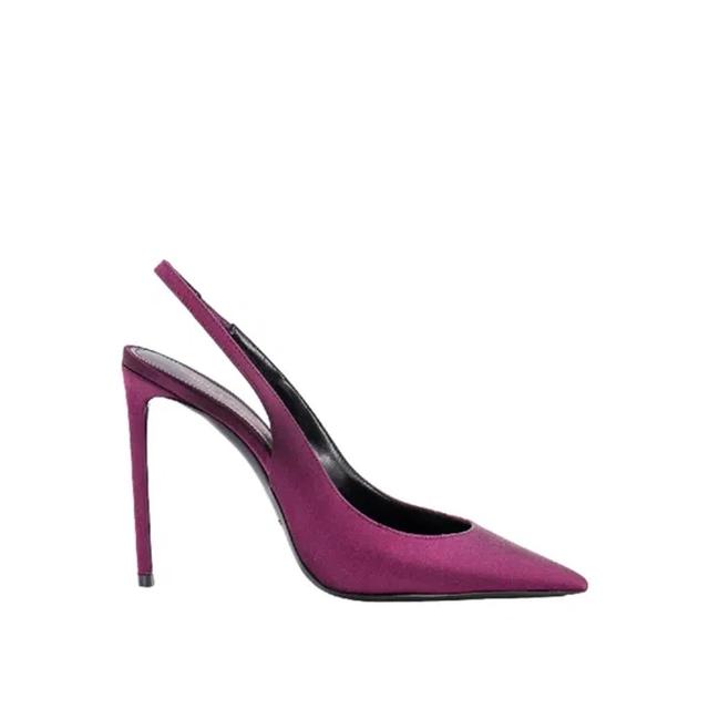 Zoe 105 Satin Slingback Pump In Purple Product Image