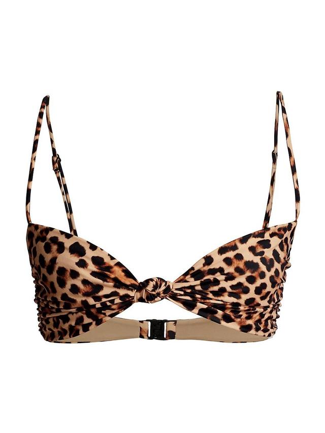 Womens Mirame Leopard-Print Knotted Bikini Top Product Image