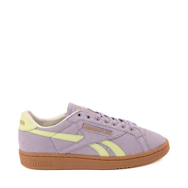 Womens Reebok Club C Grounds UK Athletic Shoe - Dusk Purple / Astro Lime Product Image