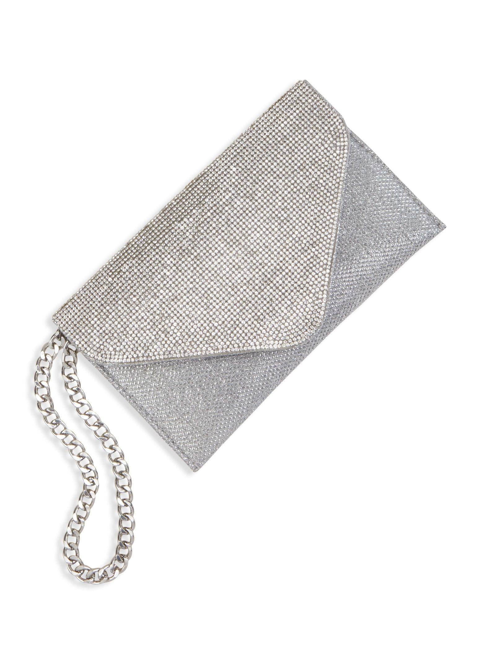 Rhinestone Studded Chain Strap Wristlet Female Product Image