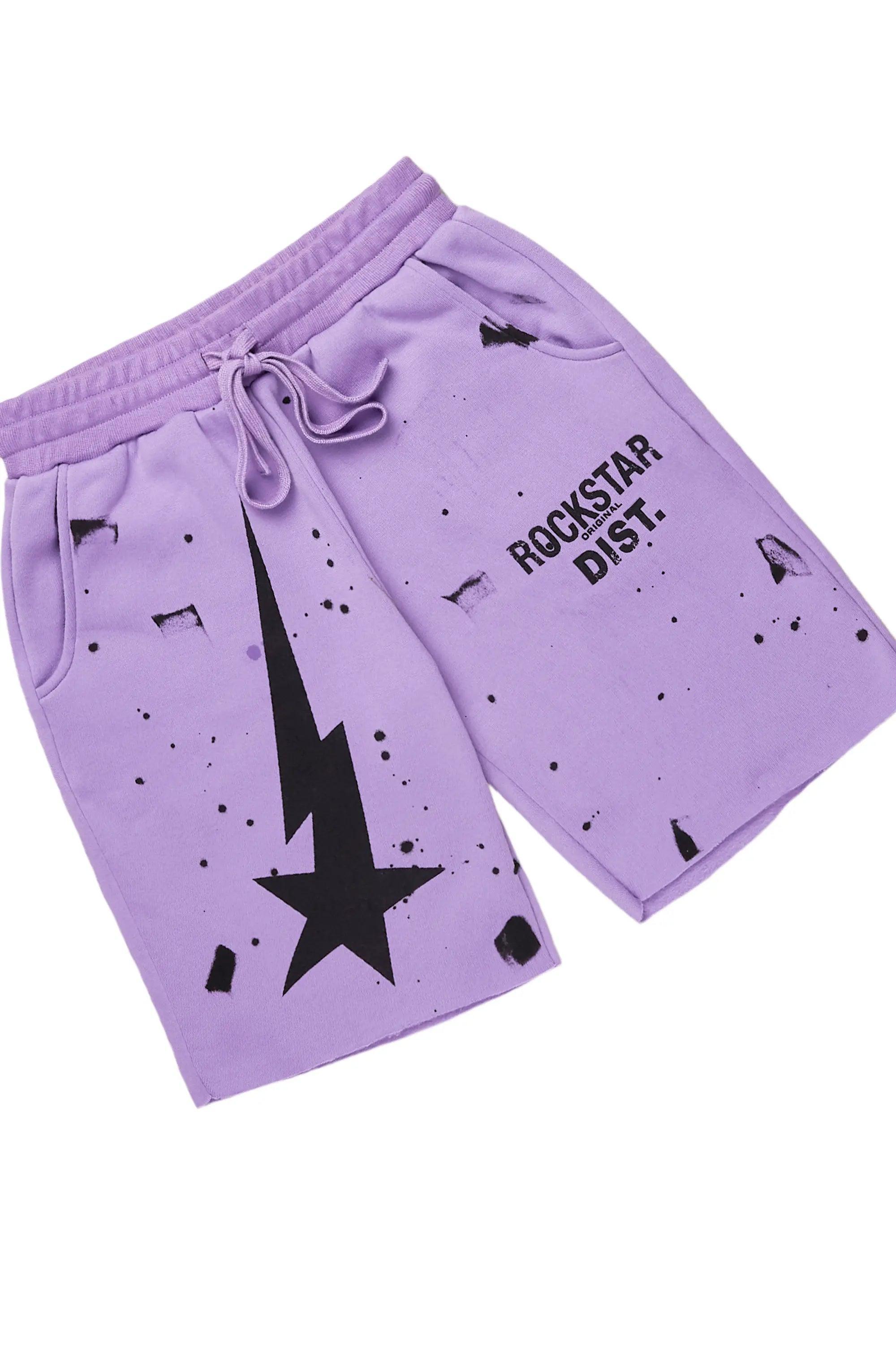 Tiffeny Purple Zip Up Short Set Female Product Image