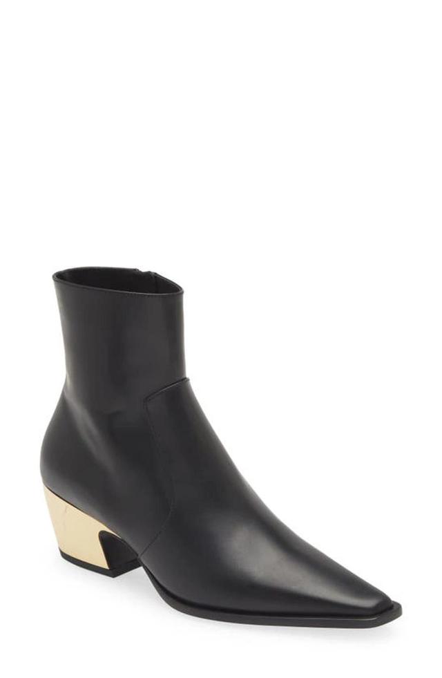 BOTTEGA VENETA Tex Leather Chrome-heel Booties In Black Product Image