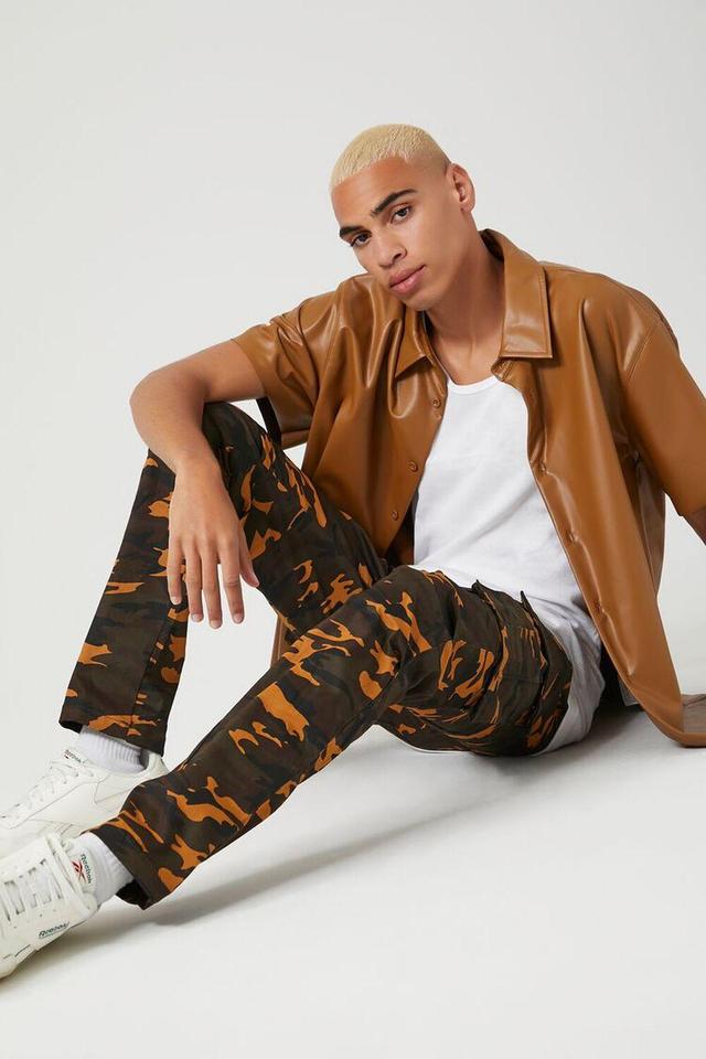 Twill Camo Print Slim-Fit Pants | Forever 21 Product Image