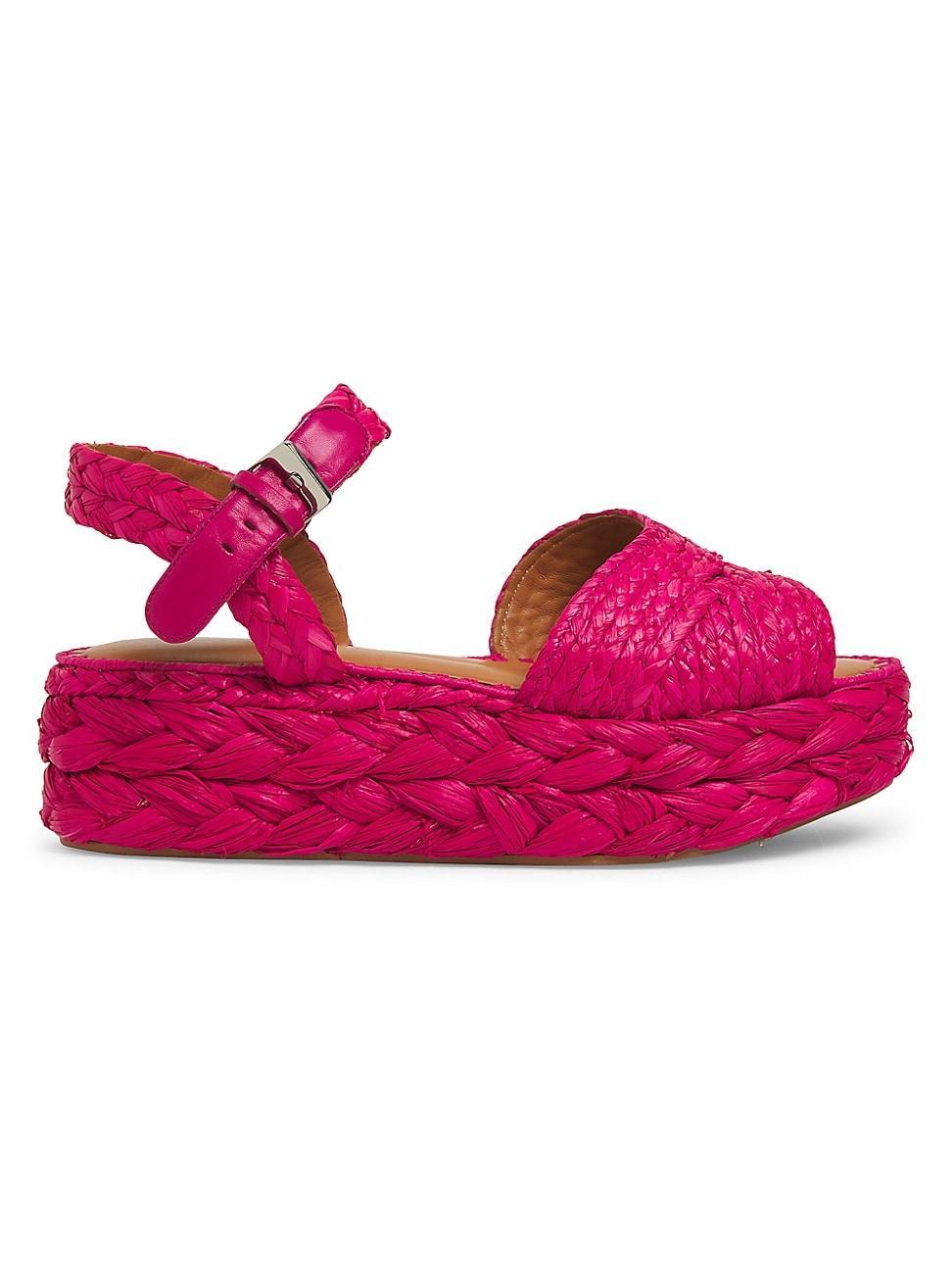 Womens Aida 55MM Raffia Platform Sandals Product Image