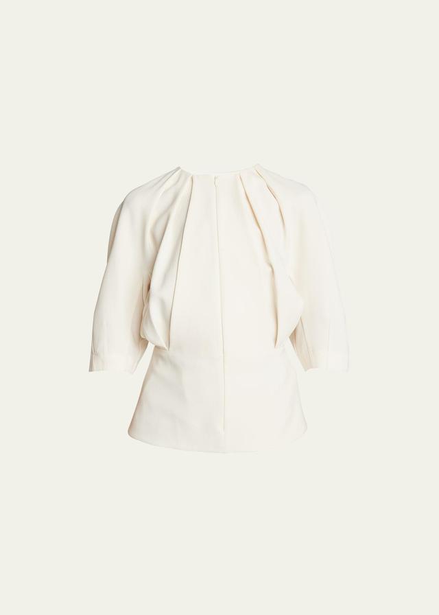 Womens Crepe Front-Zip Blouse Product Image