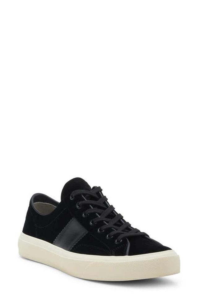 Low Velvet Sneakers In Black Product Image