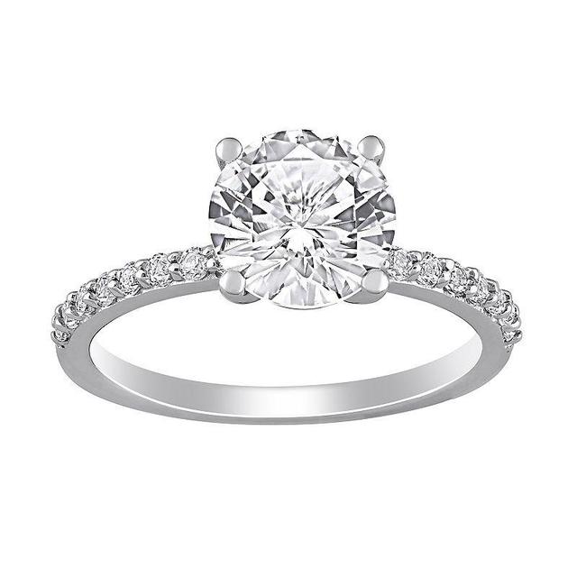 Stella Grace 10k White Gold Lab-Created White Sapphire Solitaire Ring, Womens Product Image