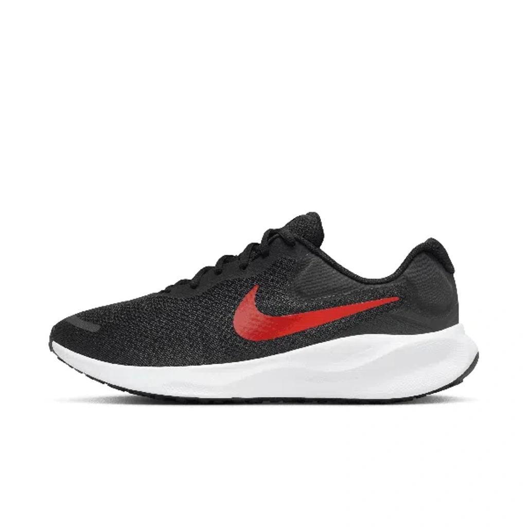 NIKE Men's Revolution 7 Road Running Shoes In Black/white/university Red Product Image