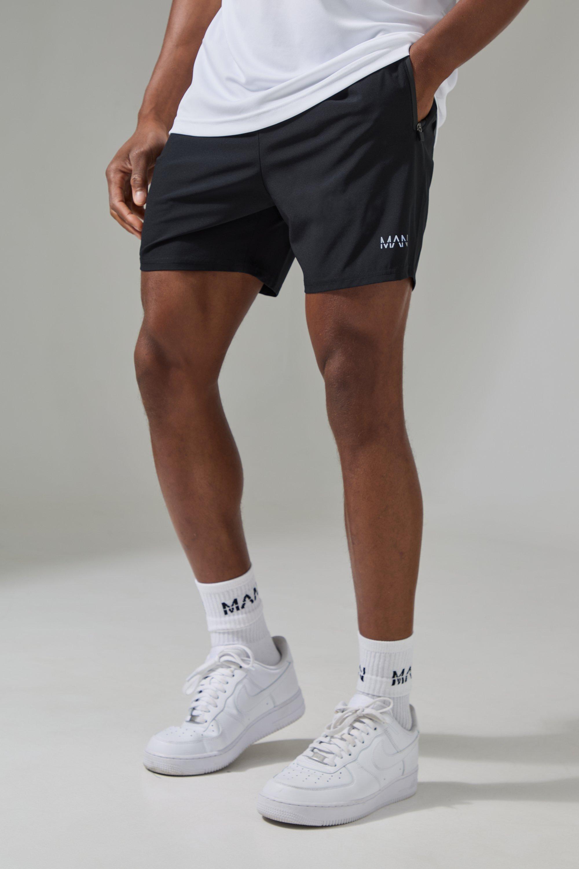 Mens Black Man Active Gym 5inch Short, Black Product Image