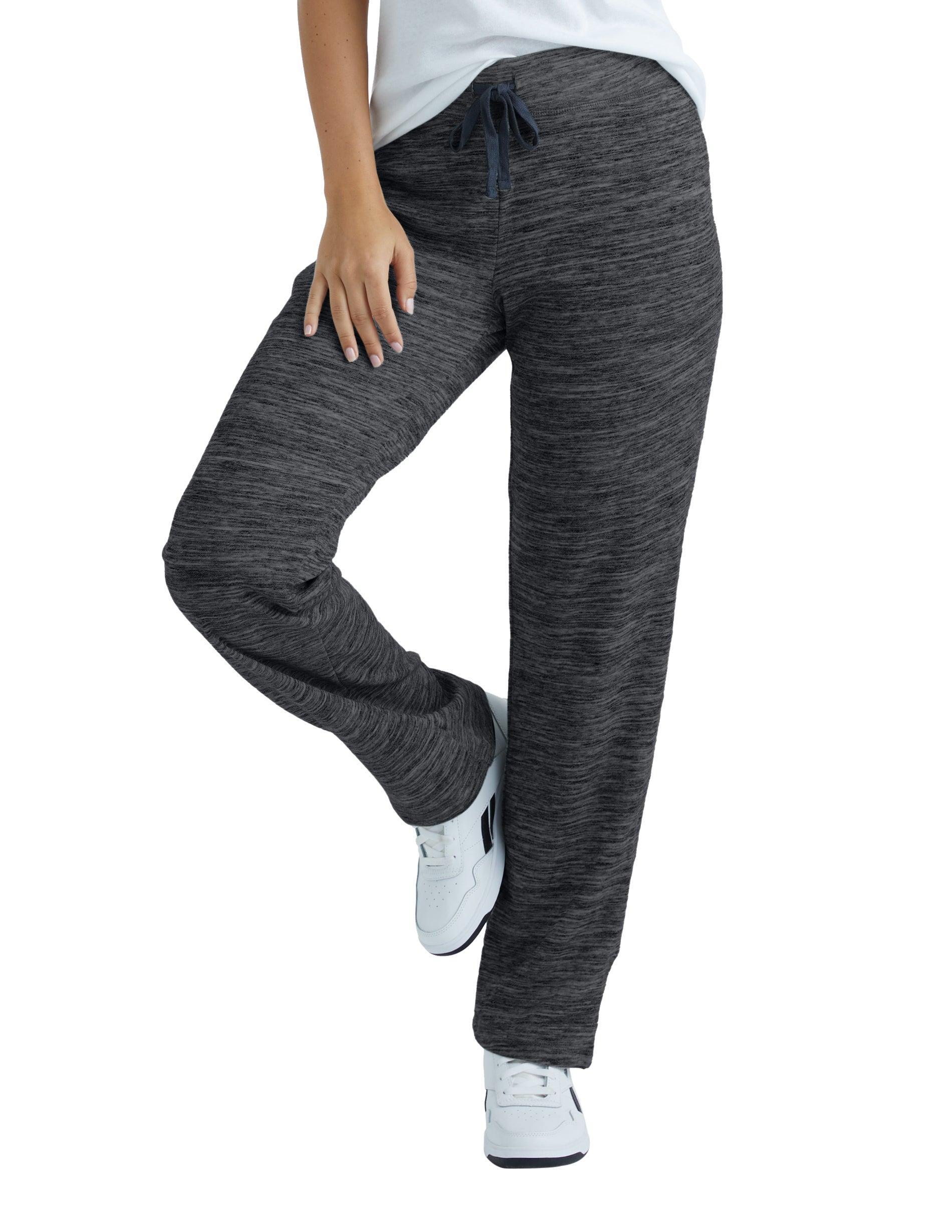 Womens Hanes Drawcord French Terry Pants Navy Grey Product Image