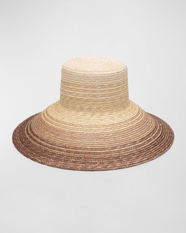 Mirabel Ombre Straw Wide Brim Hat  Product Image