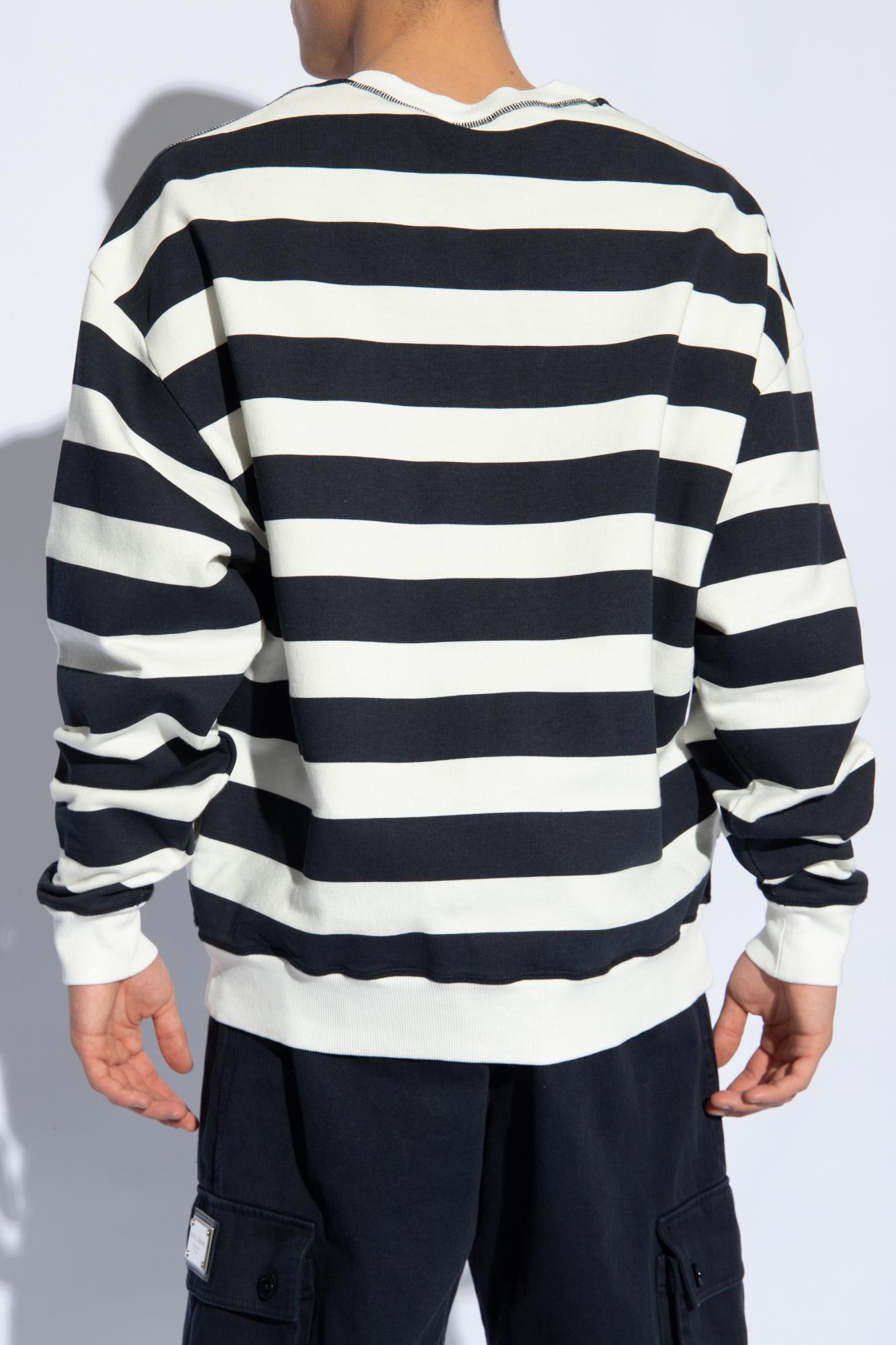 Striped Sweatshirt In Variante Abbinata (white) Product Image