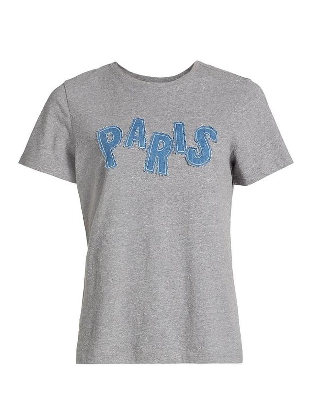 Womens Patched Denim Paris T-Shirt Product Image