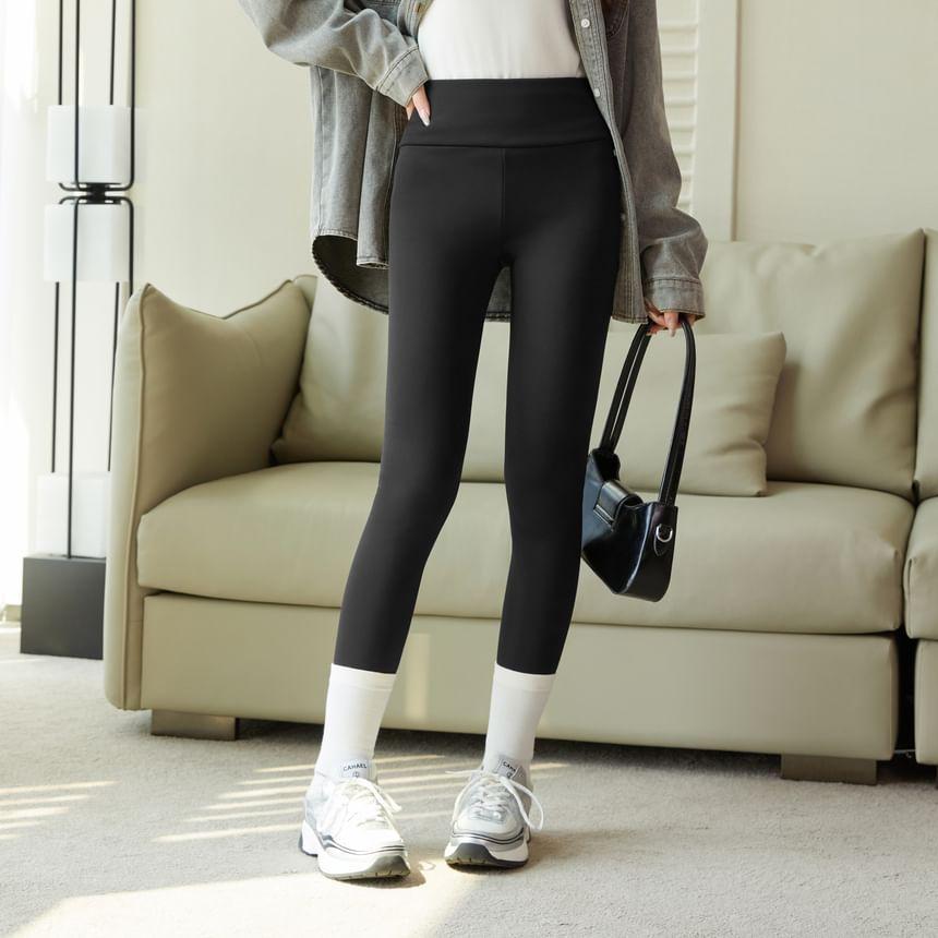 Plain Fleece Lined Leggings Product Image