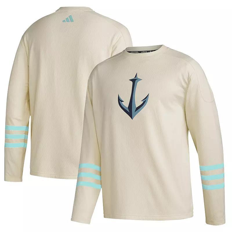 Mens adidas Khaki Seattle Kraken AEROREADYPullover Sweater Product Image