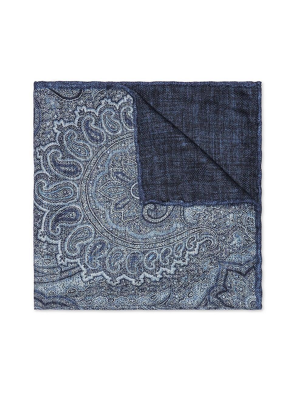 Mens Silk Pocket Square with Paisley Design Product Image