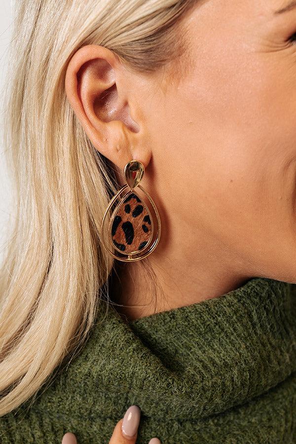 Every Night Is A New Adventure Earrings In Leopard Print Product Image