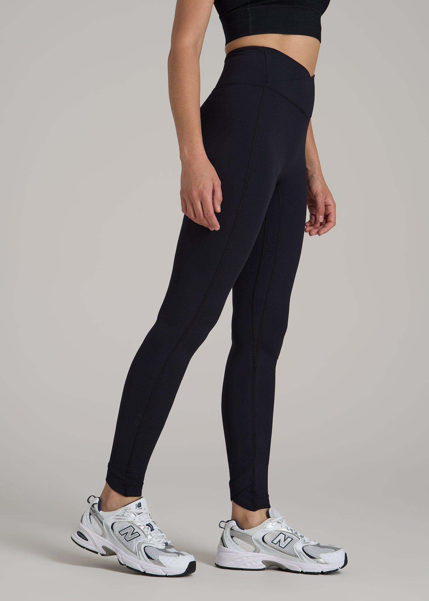 Balance Cross Over Leggings for Tall Women in Black Product Image