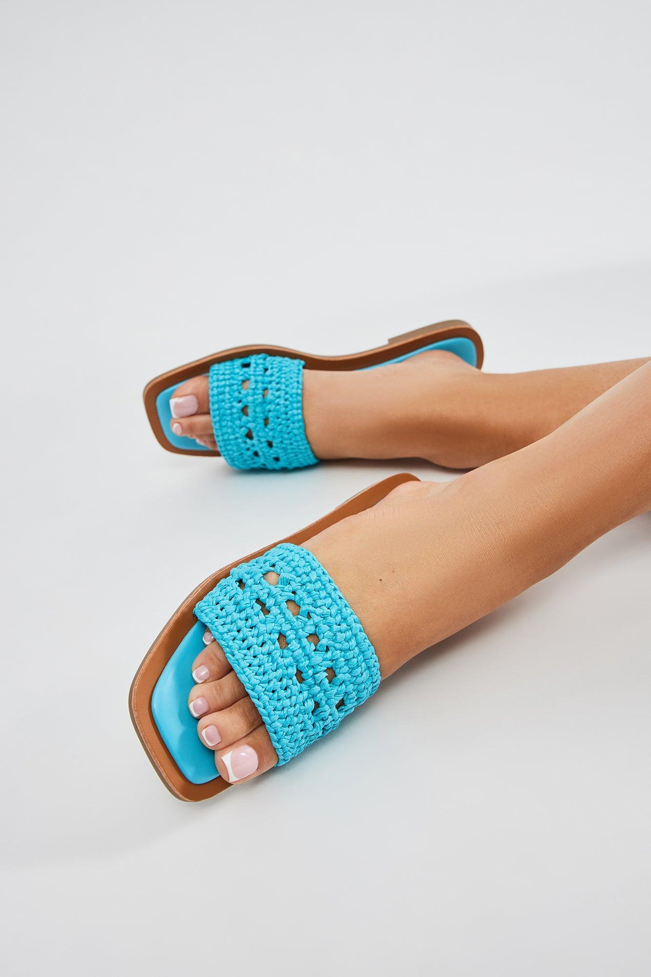 As Easy As That Flat Sandals - Blue Product Image