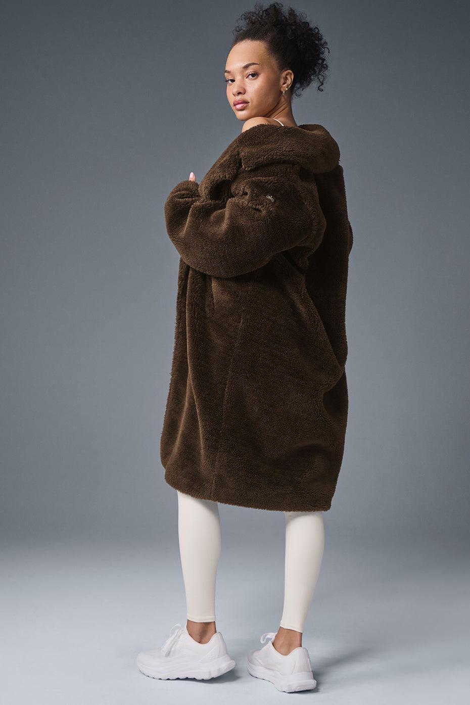 Oversized Sherpa Trench - Espresso Female Product Image