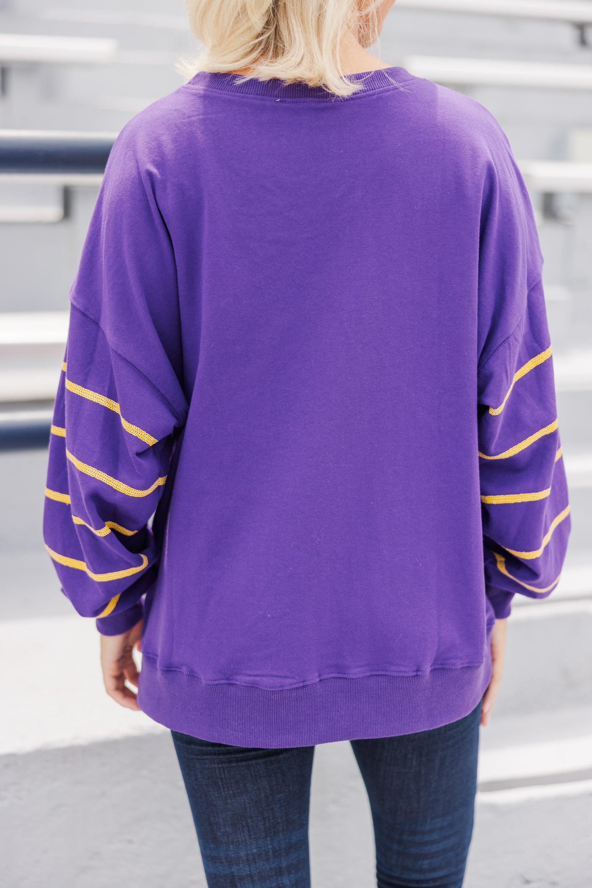 Lead The Way Purple Tiger Pullover Female Product Image