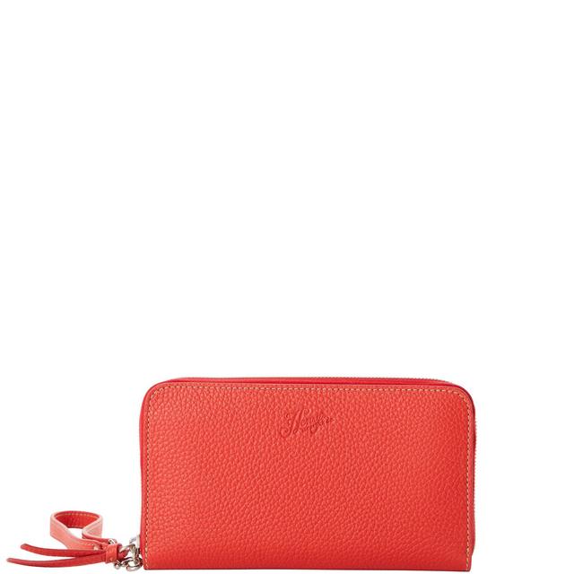 Dooney & Bourke Womens Henrys Large Zip Around Leather Wristlet in Persimmon Product Image