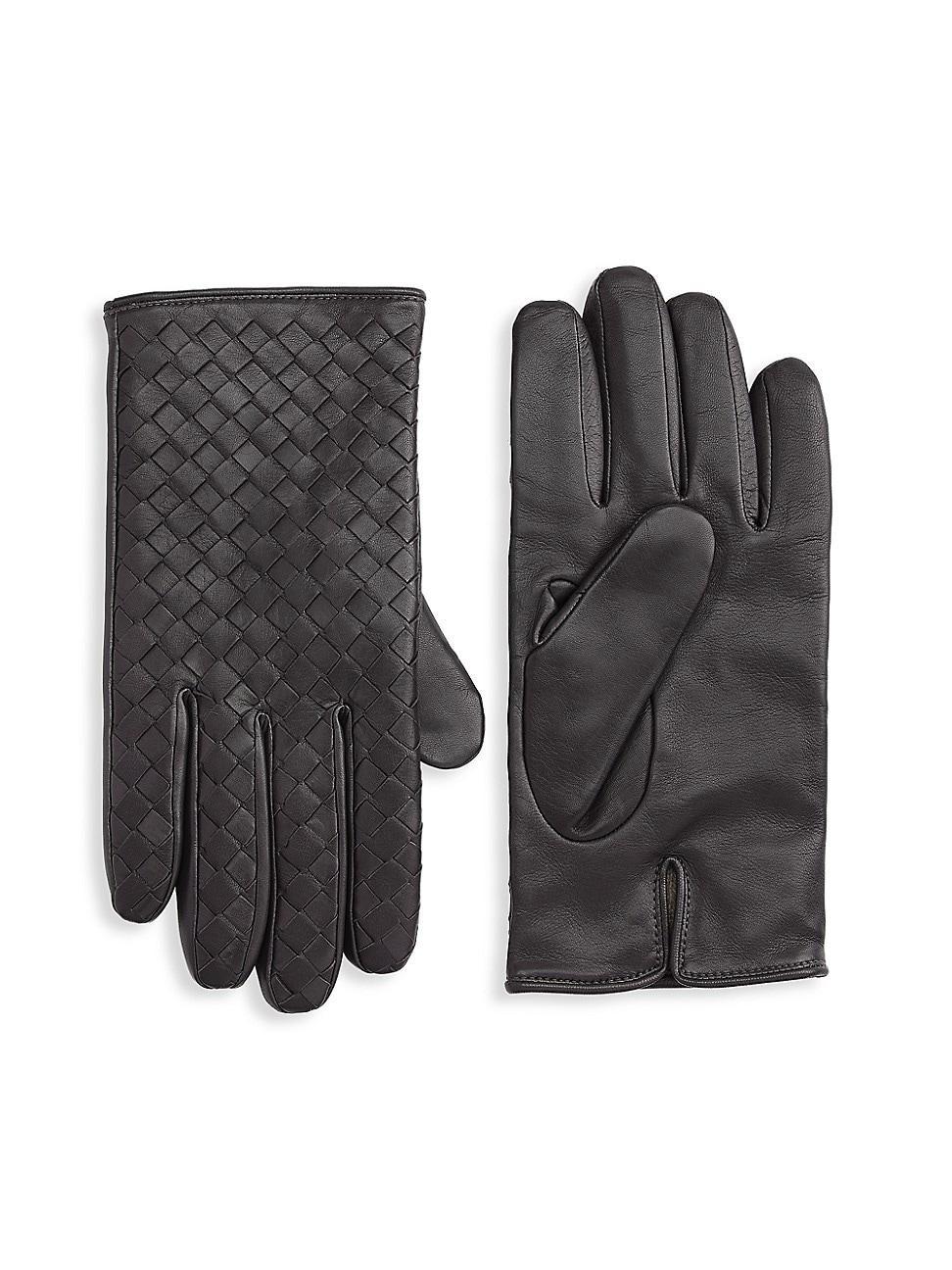 Mens COLLECTION Woven Leather Gloves Product Image