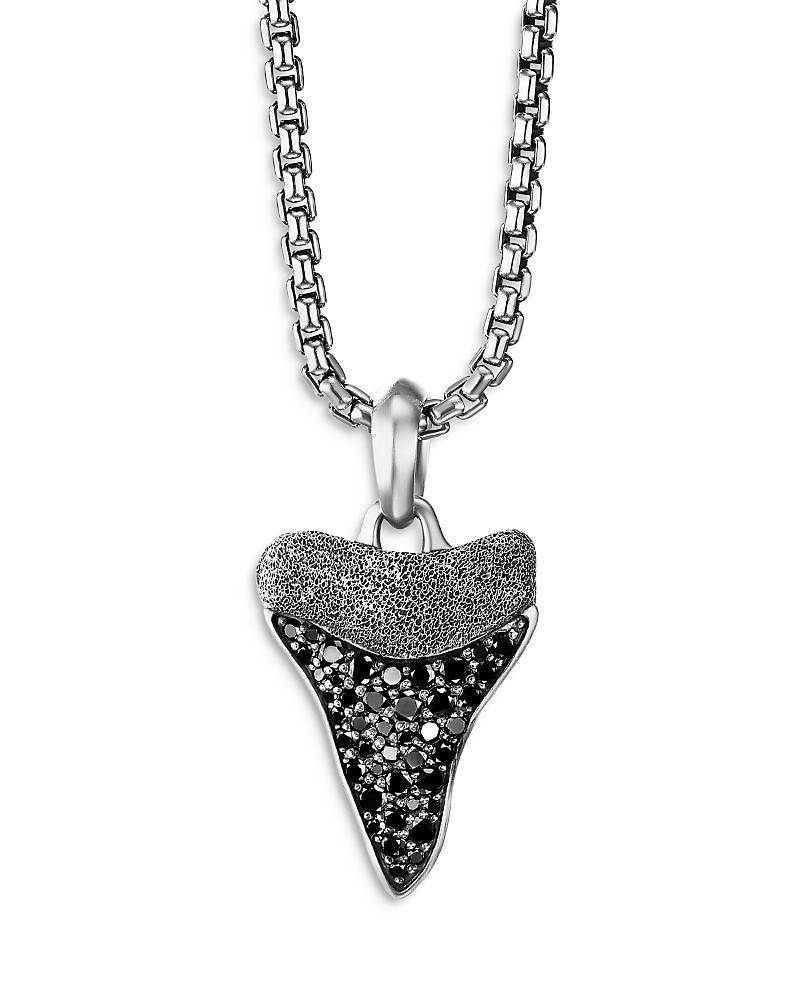 Mens Shark Tooth Amulet with Pav Black Diamonds Product Image